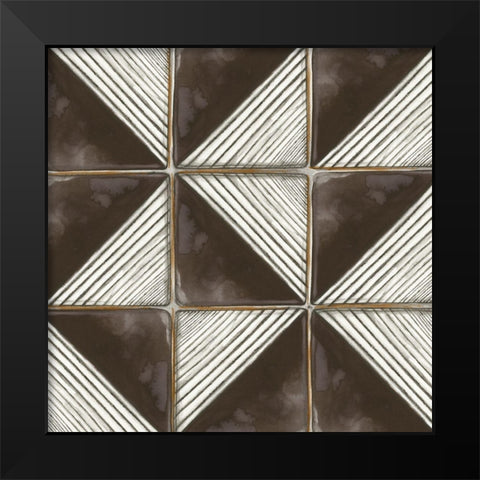 Square Tiles II  Black Modern Wood Framed Art Print by Watts, Eva