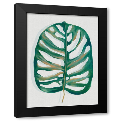 Modern Tropic Leaf I  Black Modern Wood Framed Art Print with Double Matting by Watts, Eva