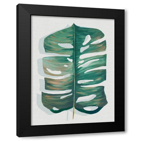 Modern Tropic Leaf III Black Modern Wood Framed Art Print with Double Matting by Watts, Eva