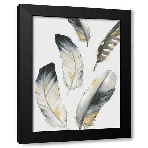 Touch of Gold II Black Modern Wood Framed Art Print with Double Matting by Watts, Eva