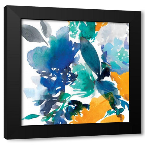 Indigo Flower II Black Modern Wood Framed Art Print with Double Matting by Isabelle Z