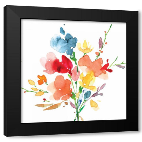 Bouquet Black Modern Wood Framed Art Print by Isabelle Z