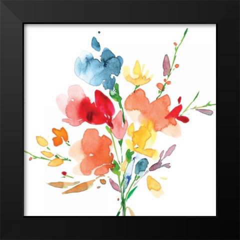 Bouquet Black Modern Wood Framed Art Print by Isabelle Z