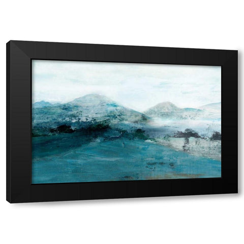 Blue Hill Black Modern Wood Framed Art Print by Isabelle Z
