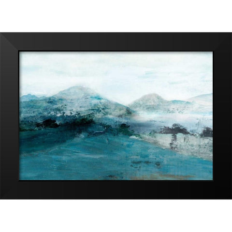 Blue Hill Black Modern Wood Framed Art Print by Isabelle Z