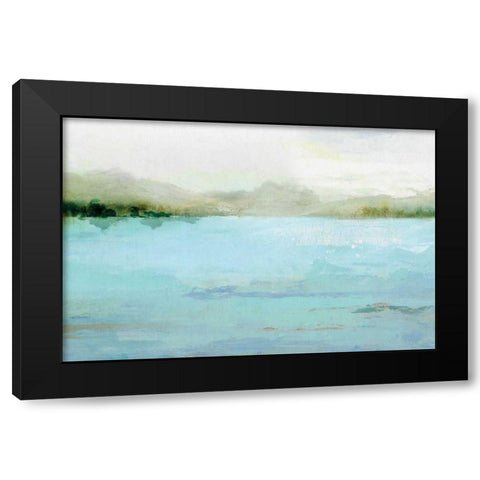 Blue Lake Black Modern Wood Framed Art Print by Isabelle Z