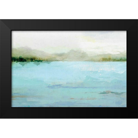 Blue Lake Black Modern Wood Framed Art Print by Isabelle Z