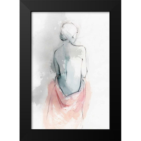 Pastel Woman I Black Modern Wood Framed Art Print by Isabelle Z