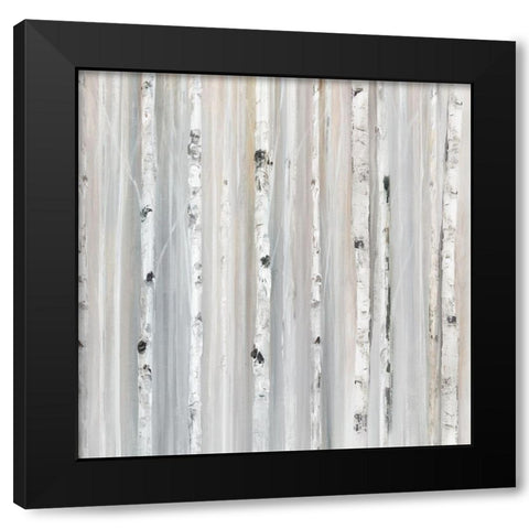 Soft Blue Birches II Black Modern Wood Framed Art Print by Isabelle Z