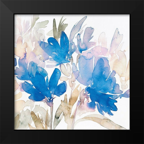 Sprouting Blossoms II Black Modern Wood Framed Art Print by Isabelle Z