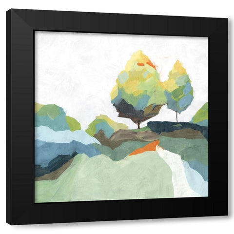 Blocked I Black Modern Wood Framed Art Print by Isabelle Z
