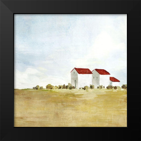 Red Farm House II  Black Modern Wood Framed Art Print by Isabelle Z