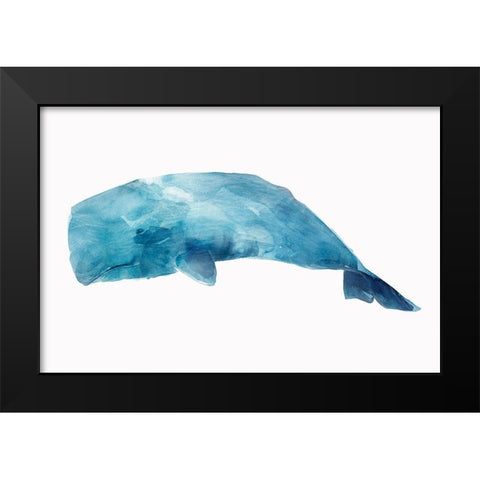 Whale Black Modern Wood Framed Art Print by Isabelle Z