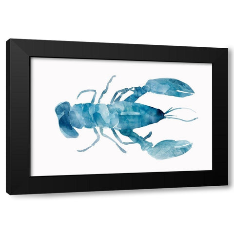 Blue Lobster Black Modern Wood Framed Art Print with Double Matting by Isabelle Z