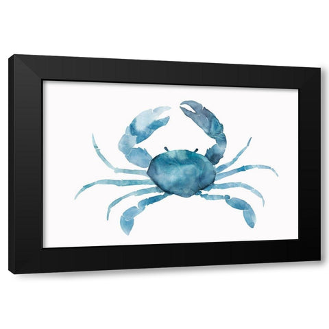 Blue Crab Black Modern Wood Framed Art Print with Double Matting by Isabelle Z