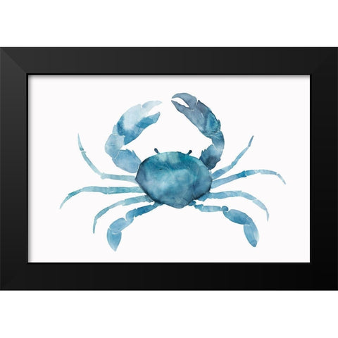 Blue Crab Black Modern Wood Framed Art Print by Isabelle Z