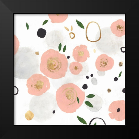 Petal Drop II Black Modern Wood Framed Art Print by Isabelle Z