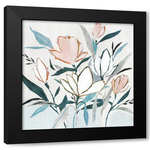 Blue Monday II Black Modern Wood Framed Art Print with Double Matting by Isabelle Z