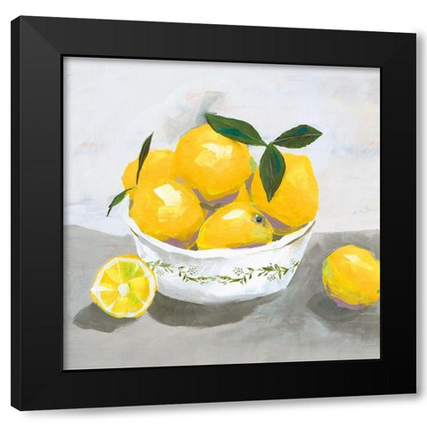 Lemons Black Modern Wood Framed Art Print with Double Matting by Isabelle Z