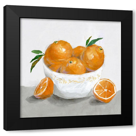 Oranges Black Modern Wood Framed Art Print by Isabelle Z