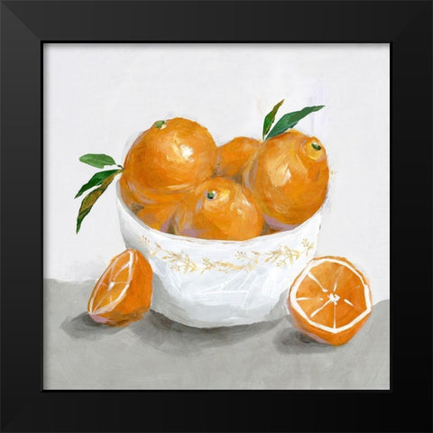 Oranges Black Modern Wood Framed Art Print by Isabelle Z