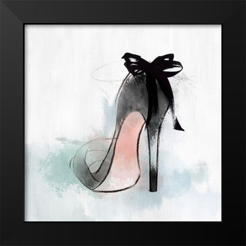 Ribbon Heel Black Modern Wood Framed Art Print by Isabelle Z