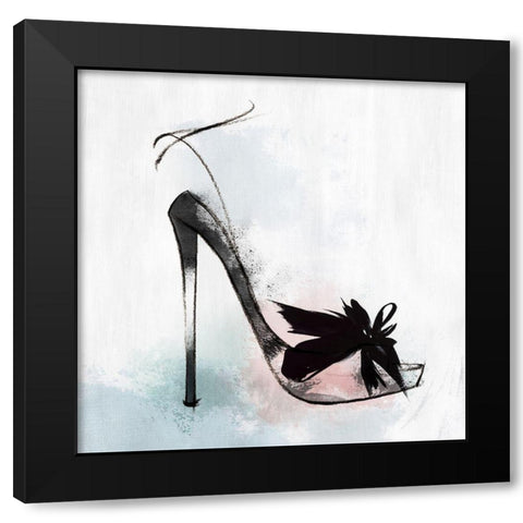Feather Heel Black Modern Wood Framed Art Print by Isabelle Z