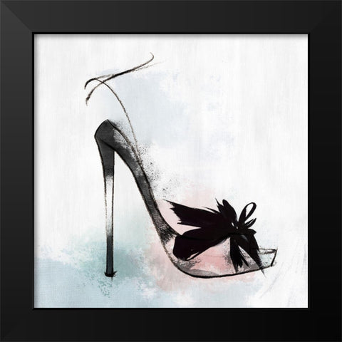 Feather Heel Black Modern Wood Framed Art Print by Isabelle Z