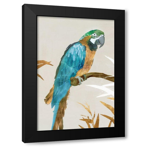Blue Parrot I Black Modern Wood Framed Art Print by Isabelle Z