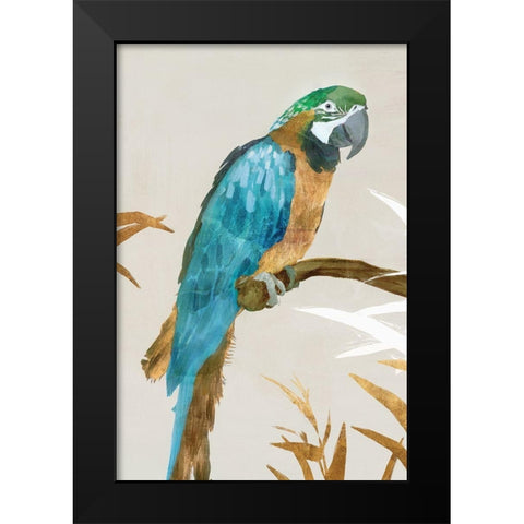 Blue Parrot I Black Modern Wood Framed Art Print by Isabelle Z
