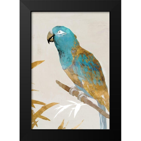 Blue Parrot II Black Modern Wood Framed Art Print by Isabelle Z