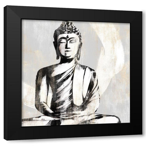 Buddha I Black Modern Wood Framed Art Print with Double Matting by Isabelle Z
