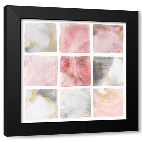 Blush Squares II  Black Modern Wood Framed Art Print with Double Matting by Isabelle Z
