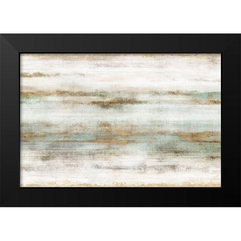 Golden Horizons Black Modern Wood Framed Art Print by Isabelle Z