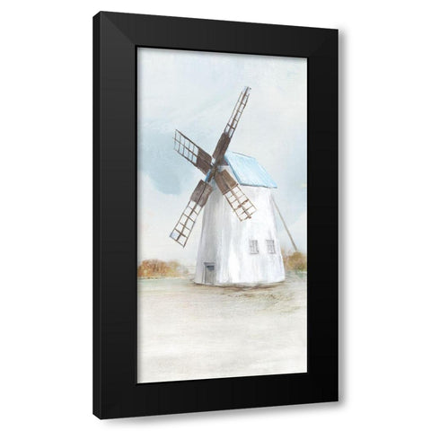 Blue Windmill II  Black Modern Wood Framed Art Print with Double Matting by Isabelle Z