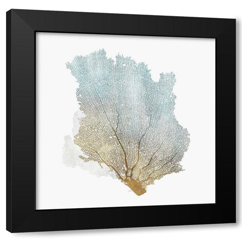 Delicate Coral I  Black Modern Wood Framed Art Print with Double Matting by Isabelle Z