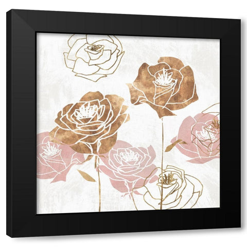 Rose Garden I Black Modern Wood Framed Art Print by Isabelle Z