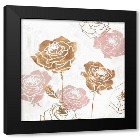 Rose Garden II Black Modern Wood Framed Art Print by Isabelle Z