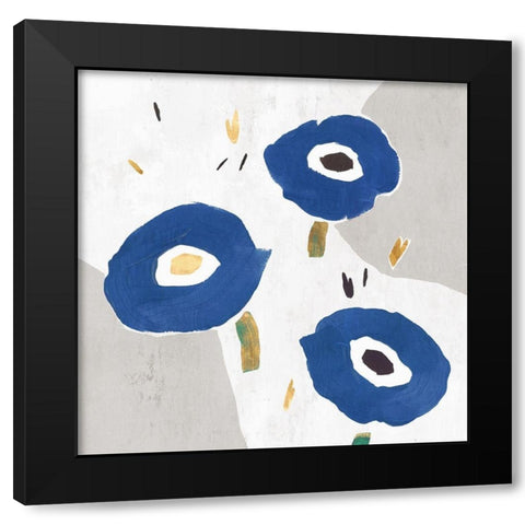 Blue Cluster I  Black Modern Wood Framed Art Print by Isabelle Z