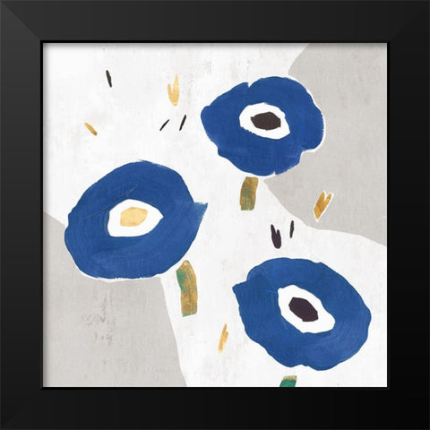 Blue Cluster I  Black Modern Wood Framed Art Print by Isabelle Z