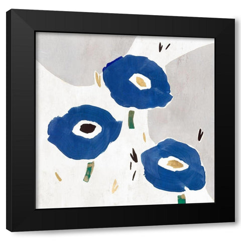 Blue Cluster II  Black Modern Wood Framed Art Print with Double Matting by Isabelle Z