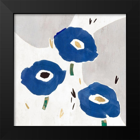 Blue Cluster II  Black Modern Wood Framed Art Print by Isabelle Z