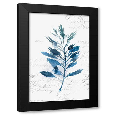 Botanical Blue II  Black Modern Wood Framed Art Print by Isabelle Z