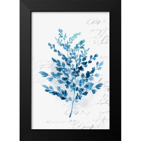 Botanical Blue III  Black Modern Wood Framed Art Print by Isabelle Z