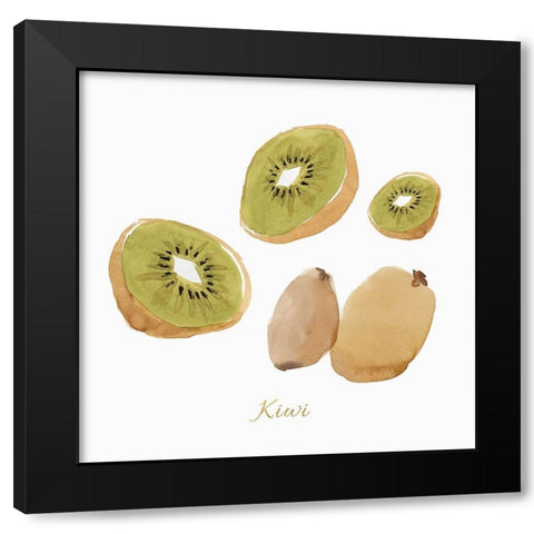 Kiwis  Black Modern Wood Framed Art Print by Isabelle Z