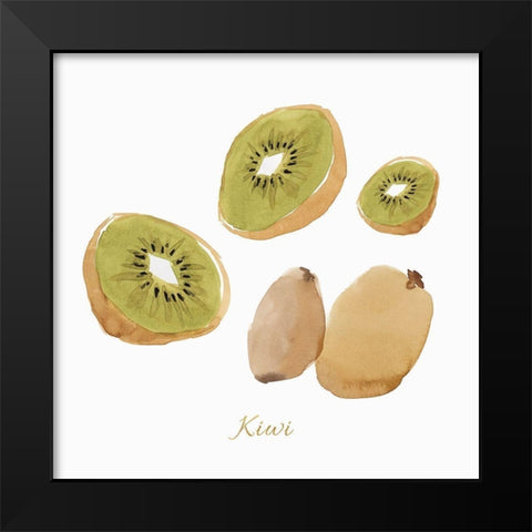 Kiwis  Black Modern Wood Framed Art Print by Isabelle Z