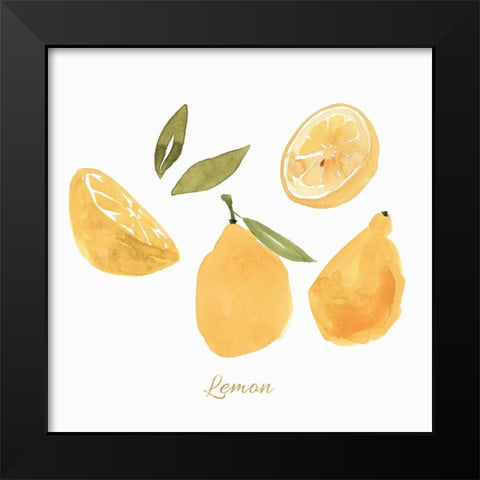 Fresh Lemons Black Modern Wood Framed Art Print by Isabelle Z