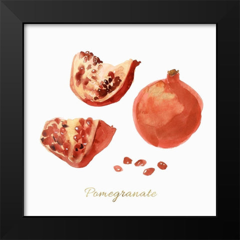 Pomegranate  Black Modern Wood Framed Art Print by Isabelle Z