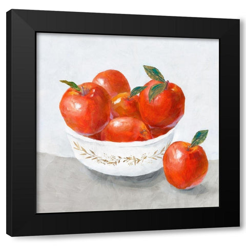 Apples  Black Modern Wood Framed Art Print with Double Matting by Isabelle Z