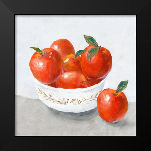 Apples  Black Modern Wood Framed Art Print by Isabelle Z